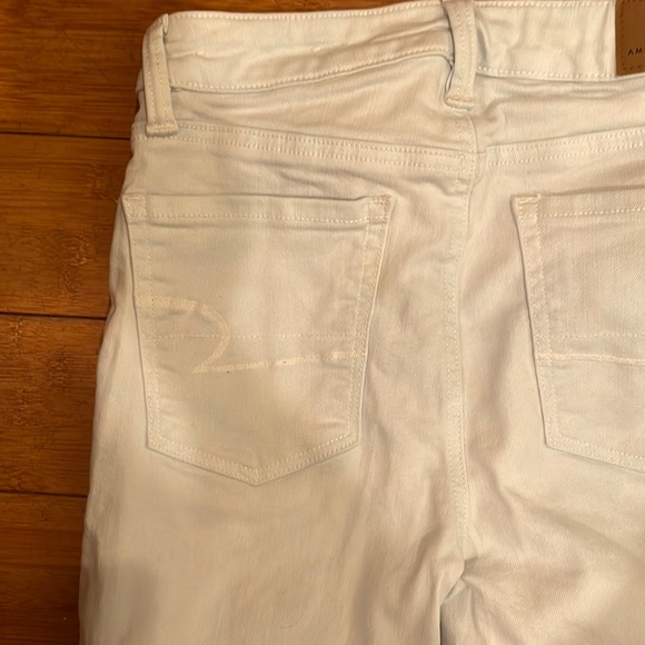 American eagle Outfitters stretch white jeans sz 0 short petite distressed - Picture 14 of 16